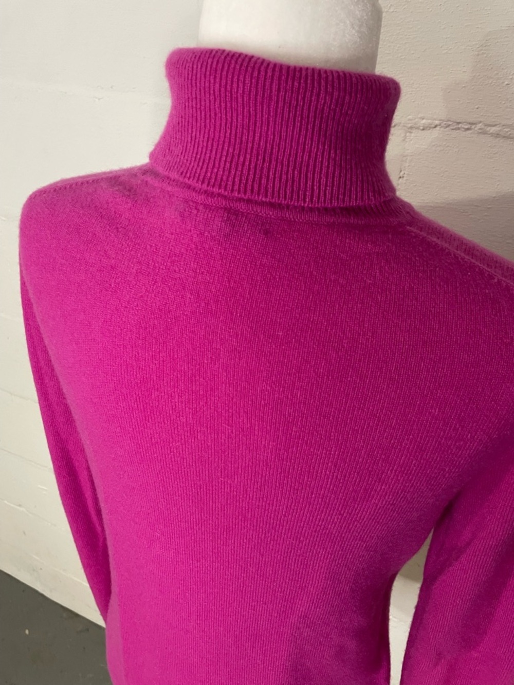Charter Club Bright Fuchsia Turtleneck Cashmere Sweater - Picture 3 of 4